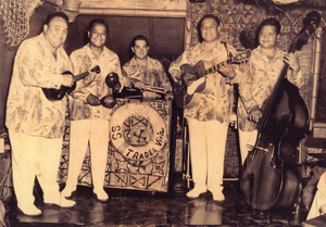 Jesse Kalima, Junior Kalima, Henry Mucha, Honey Kalima, and Albert Kalima play at Trader Vics