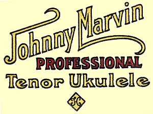 Headstock decal from the Johnny Marvin ukulele